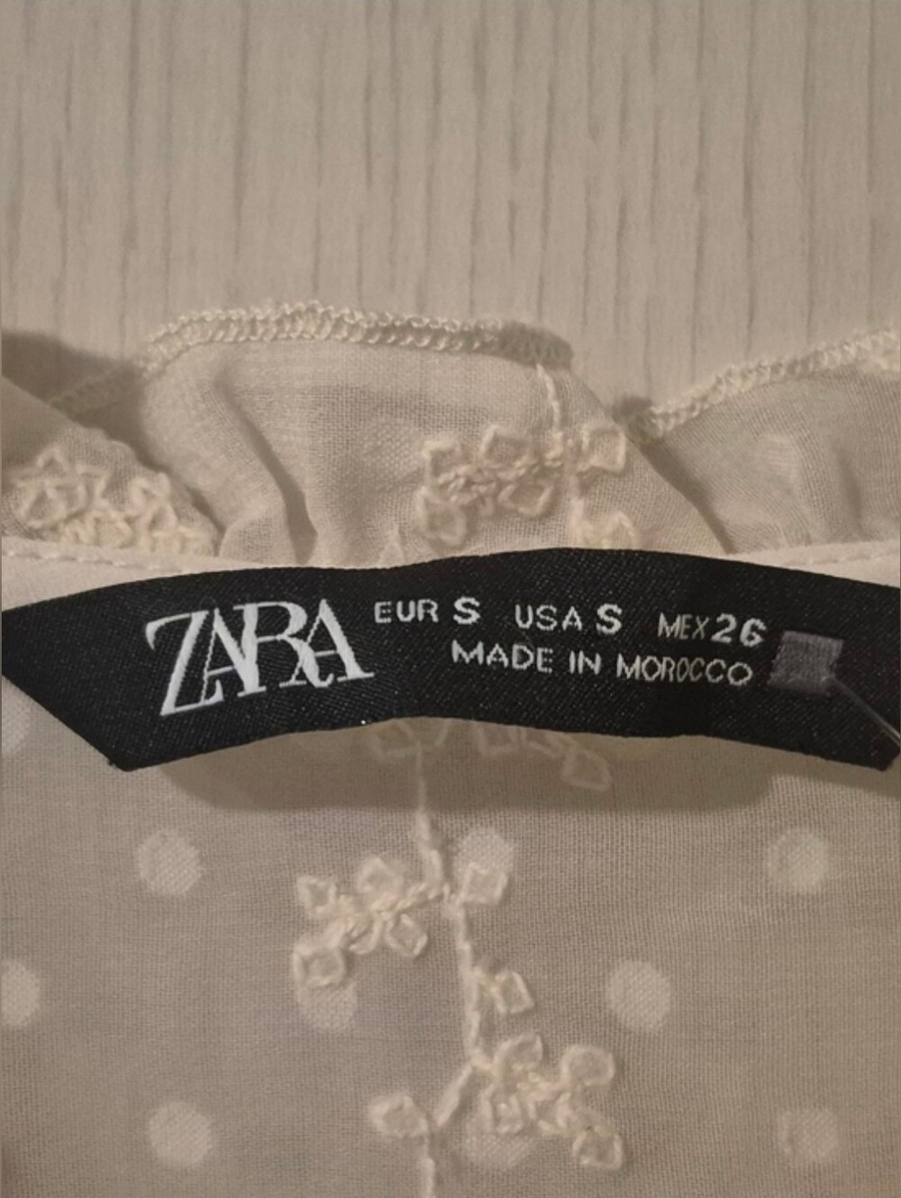 Zara Swiss Dot Embroidered Midi Dress | Size Small - Picture 3 of 3